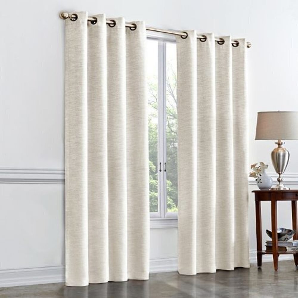 REGENT COURT Room Darkening Textured Weaved Window Curtain Panel 50"x84"